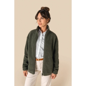Sweat-shirt zippé à épaules tombantes en sherpa unisexe 8