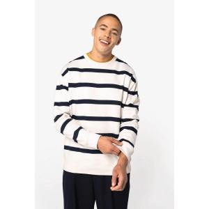 Sweat-shirt écoresponsable à col rond à rayures et épaules tombantes unisexe 6