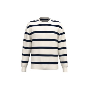 Sweat-shirt écoresponsable à col rond à rayures et épaules tombantes unisexe 3