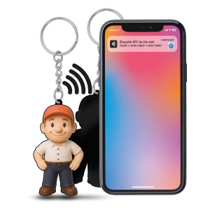 Porte-clés pvc souple 3d avec puce nfc - 30 mm 4