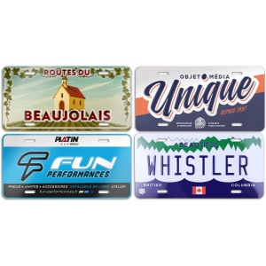 Plaque publicitaire rectangle - puht en avion