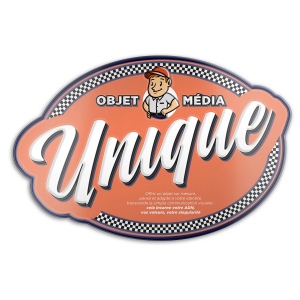 Plaque publicitaire sur mesure - puht en avion 4