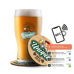 Sous-verre bois avec puce nfc - puht gravure laser 3