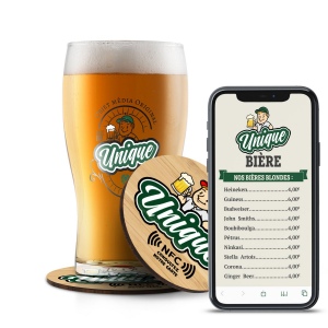 Sous-verre bois avec puce nfc - puht impression uv 4