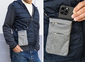 Pochette 'Toledo', gris chiné RPET 7