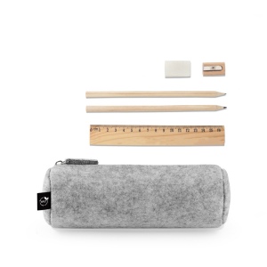 NOMAD. Trousse multi-usages en feutre recyclé (100% rPET) avec règle, crayons, gomme et taille-crayon 2