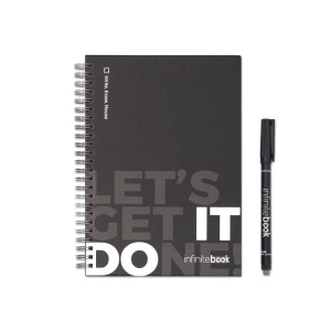 STARTER KIT INFINITEBOOK. Kit « Infinitebook » à couverture rigide, 1 kit de nettoyage, 1 marqueur et 1 porte-stylo à bille 2