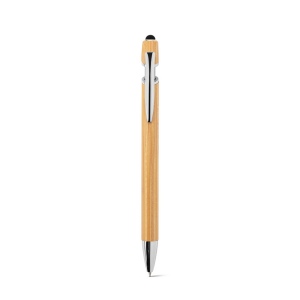 NEIL BAMBOO. Stylo à bille en bambou avec détails en aluminium chromé 3