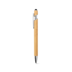 NEIL BAMBOO. Stylo à bille en bambou avec détails en aluminium chromé 4