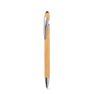 NEIL BAMBOO. Stylo à bille en bambou avec détails en aluminium chromé 2