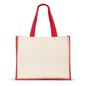 HELSINQUE COLOUR. Sac en toile (320 g/m²), avec fond et côtés en jute laminé (350 g/m²) de couleur 5