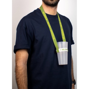 SWINDON. Lanyard de sublimation en polyester avec support de gobelet élastique 4