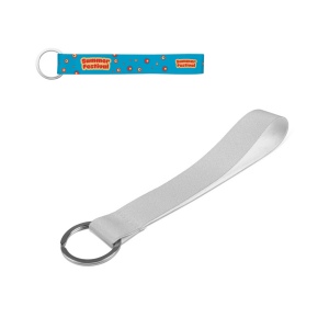 TELFORD. Lanyard courte en polyester pour sublimation avec anneau