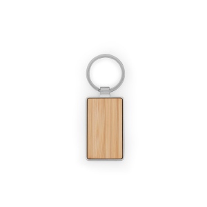 GASTON RECTANGULAR. Porte-clés rectangulaire en zinc et bambou 3