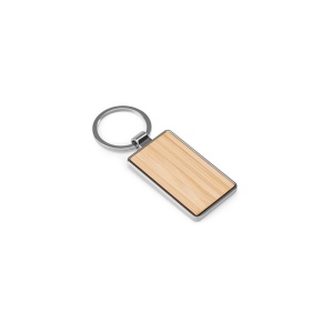 GASTON RECTANGULAR. Porte-clés rectangulaire en zinc et bambou 2
