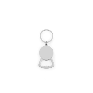 MEEKO. Porte-clés en fer de forme ronde en zinc et bambou 5
