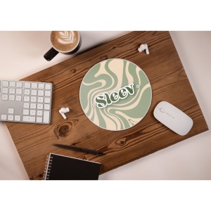 BLAIR ROUND. Tapis de souris rond avec base en caoutchouc 4