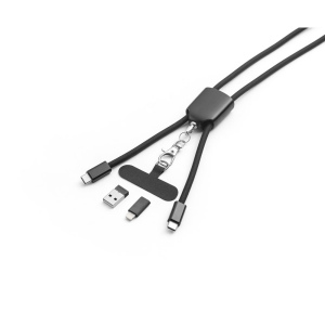 ZEWAIL. Lanière avec support pour smartphone inclus, câble USB-C et divers adaptateurs en ABS recyclé et TPE recyclé 3
