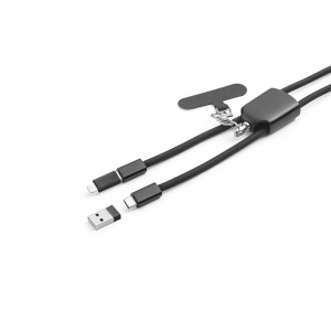 ZEWAIL. Lanière avec support pour smartphone inclus, câble USB-C et divers adaptateurs en ABS recyclé et TPE recyclé 5