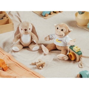 BUGS. Peluche en polyester en forme de lapin, avec son propre tissu pour la personnalisation 4