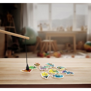 FISHY. Jeu de pêche composé de 10 poissons en bois, idéal pour les enfants 5