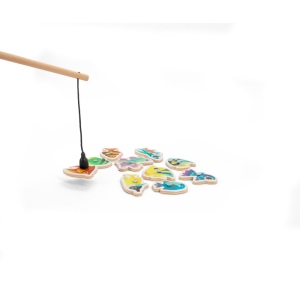FISHY. Jeu de pêche composé de 10 poissons en bois, idéal pour les enfants 6