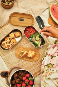 Boîte à bento double en acier inoxydable Black+Blum 17