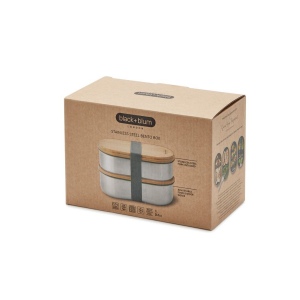 Boîte à bento double en acier inoxydable Black+Blum 23