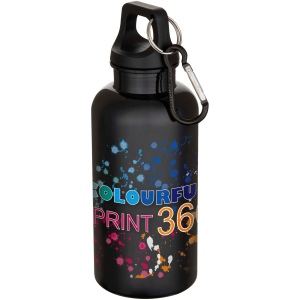 Bouteille d’eau Oregon de 400 ml en plastique recyclé uni certifié RCS avec mousqueton 25