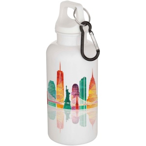 Bouteille d’eau Oregon de 400 ml en plastique recyclé uni certifié RCS avec mousqueton 34