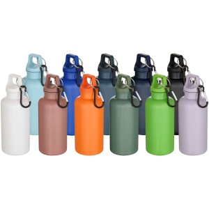 Bouteille d’eau Oregon de 400 ml en plastique recyclé uni certifié RCS avec mousqueton 39