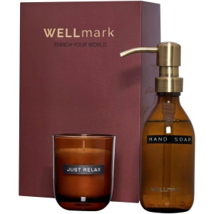 Distributeur de savon pour les mains de 250 ml et ensemble de bougies parfumées de 150 g Wellmark Discovery- parfum linge frais 3