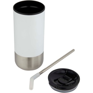 Gobelet isotherme Grayson 480 ml certifié RCS avec paille en silicone 21
