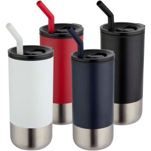 Gobelet isotherme Grayson 480 ml certifié RCS avec paille en silicone 23