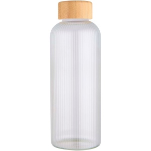 Bouteille en verre borosilicate Mirage simple paroi de 650 ml avec couvercle en bambou 3