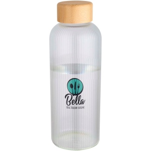 Bouteille en verre borosilicate Mirage simple paroi de 650 ml avec couvercle en bambou 4