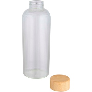 Bouteille en verre borosilicate Mirage simple paroi de 650 ml avec couvercle en bambou 5