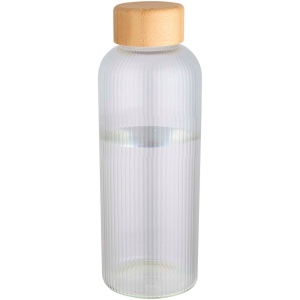 Bouteille en verre borosilicate Mirage simple paroi de 650 ml avec couvercle en bambou 2