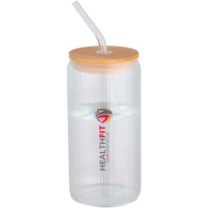 Pot de 500 ml en verre borosilicate Mirage simple paroi avec couvercle en bambou 4