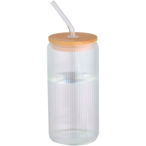 Pot de 500 ml en verre borosilicate Mirage simple paroi avec couvercle en bambou 2