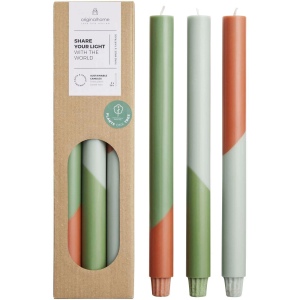 Bougies à rayures diagonales Originalhome Eden par lot de 3 2