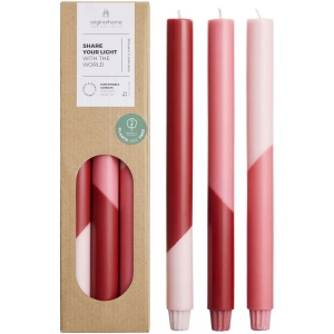 Bougies à rayures diagonales Originalhome Eden par lot de 3 3