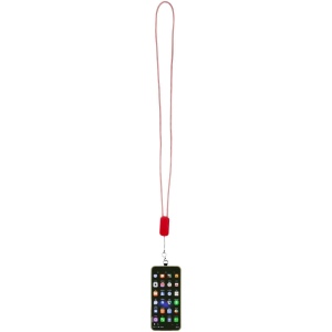 Tour de cou pour smartphone Anser en plastique recyclé avec câble intégré 5 en 1 de 27 W 15