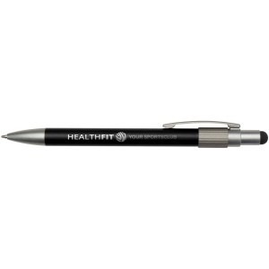 Stylo bille recyclé RCS avec stylet et toupie antistress (encre noire) Rill 14