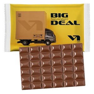 Tablette de chocolat XL, flowpack PAPIER