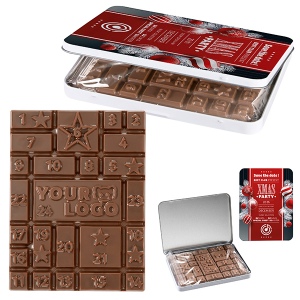 Calendrier de l’avent – boîte décorative MINI – Tablette de chocolat de l’avent personnalisable