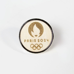 Pin's ROND Bois 25 mm Argent - France 3