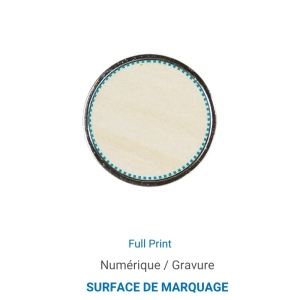 Pin's ROND Bois 25 mm Argent - France 4