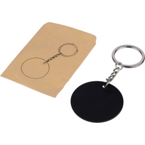 Porte-clés rond en acier inoxydable recyclé Risa 4