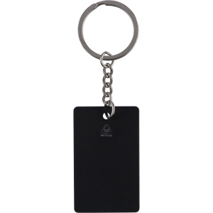 Porte-clés rectangulaire en acier inoxydable recyclé Jax 3